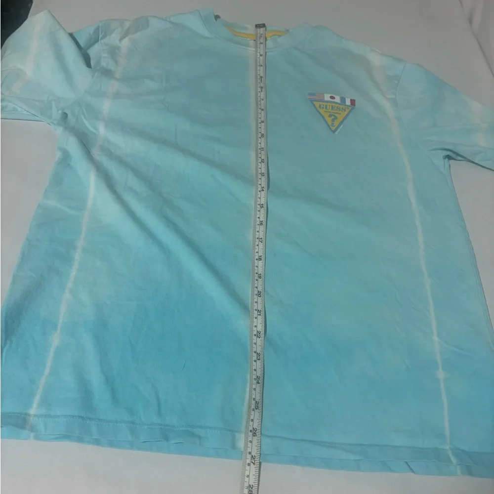 GUESS Originals Blue Tie-Dye Summer Games International Flag T-Shirt Size Small - Picture 12 of 13